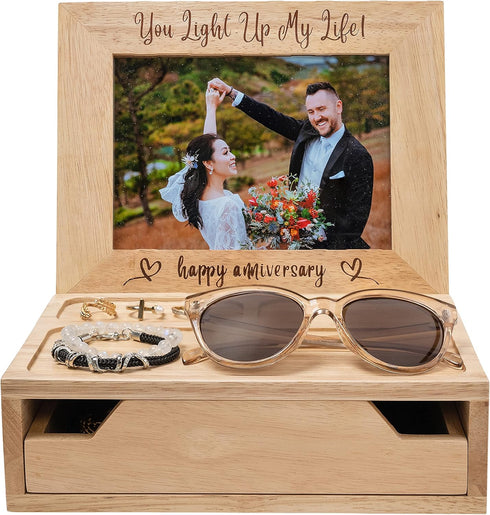 Happy Anniversary Wood Photo Frame Box